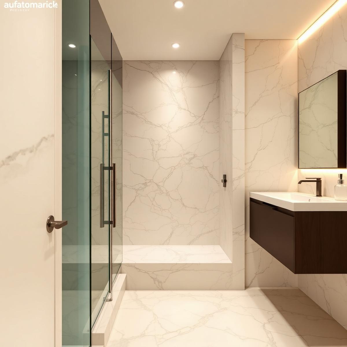 Reforma de baño con mármol